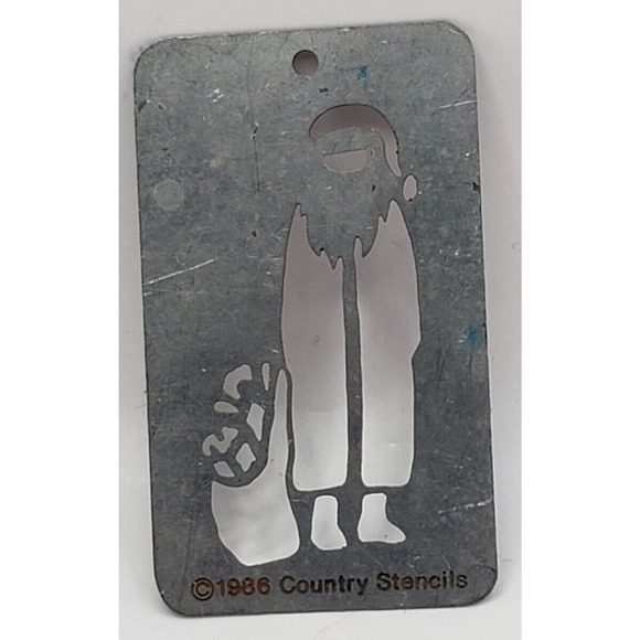 Country Stencils Tin Stencil Santa Mini Plate for Painting 1986 Christmas - Picture 1 of 3